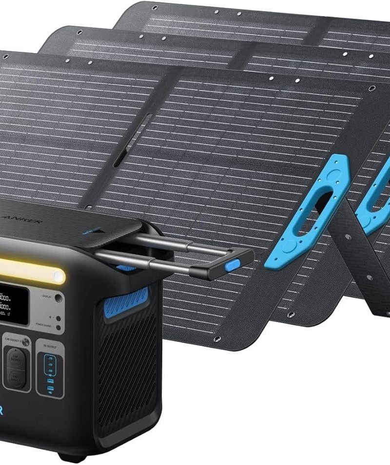 Anker 767 Solar Generator, 2048Wh GaNPrime PowerHouse with 3 100W Solar Panels
