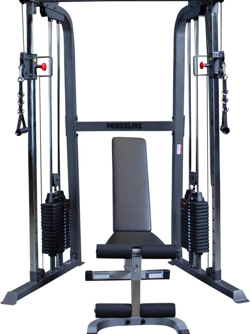 PowerLine PFT100 Functional Trainer Home Gym Dual 160 lb Weight Stacks
