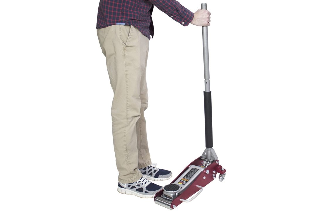 K Tool International 63094 1.5 Ton Low Profile Service Floor Jack for Garages, Repair Shops, and DIY, 3,000 lbs. Capacity, Aluminum/Steel Hybrid, Hydraulic Lifting Range 3.15" - 14", Red/Silver - Image 10