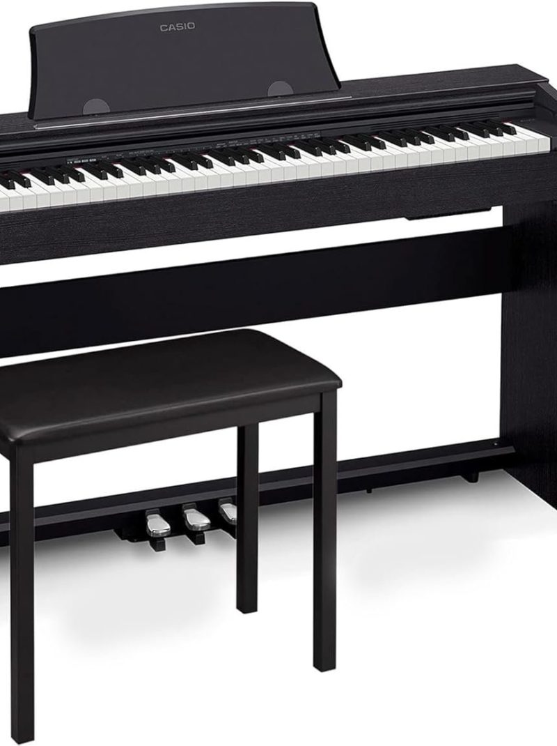 Casio Privia PX-770 Digital Piano – Black Bundle with Furniture Bench, Headphones