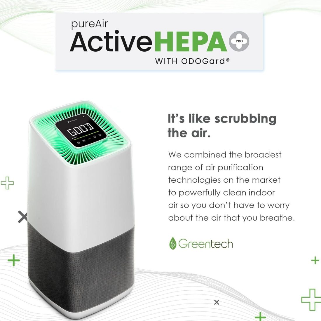 Greentech Environmental pureAir Active HEPA+ Pro with ODOGard – Odor Eliminator and Air Purifiers - Image 6