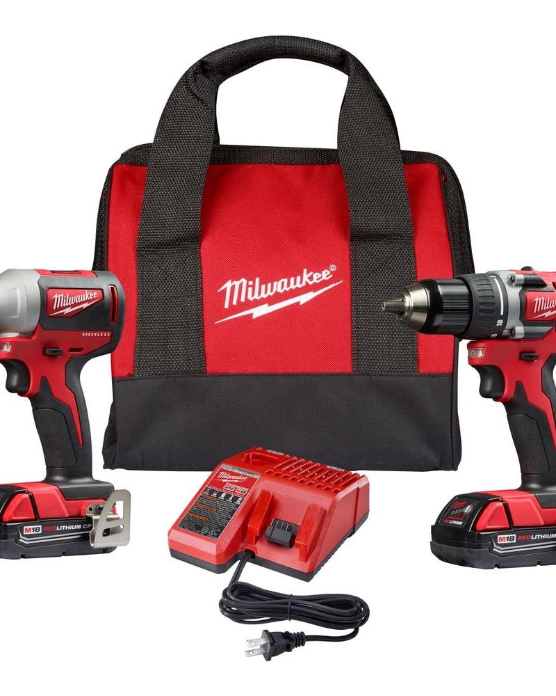 M18 18V Lithium-Ion Brushless Cordless Compact Drill/Impact Combo Kit (2-Tool) W/ (2) 2.0Ah Batteries, Charger & Bag 2892-22CT