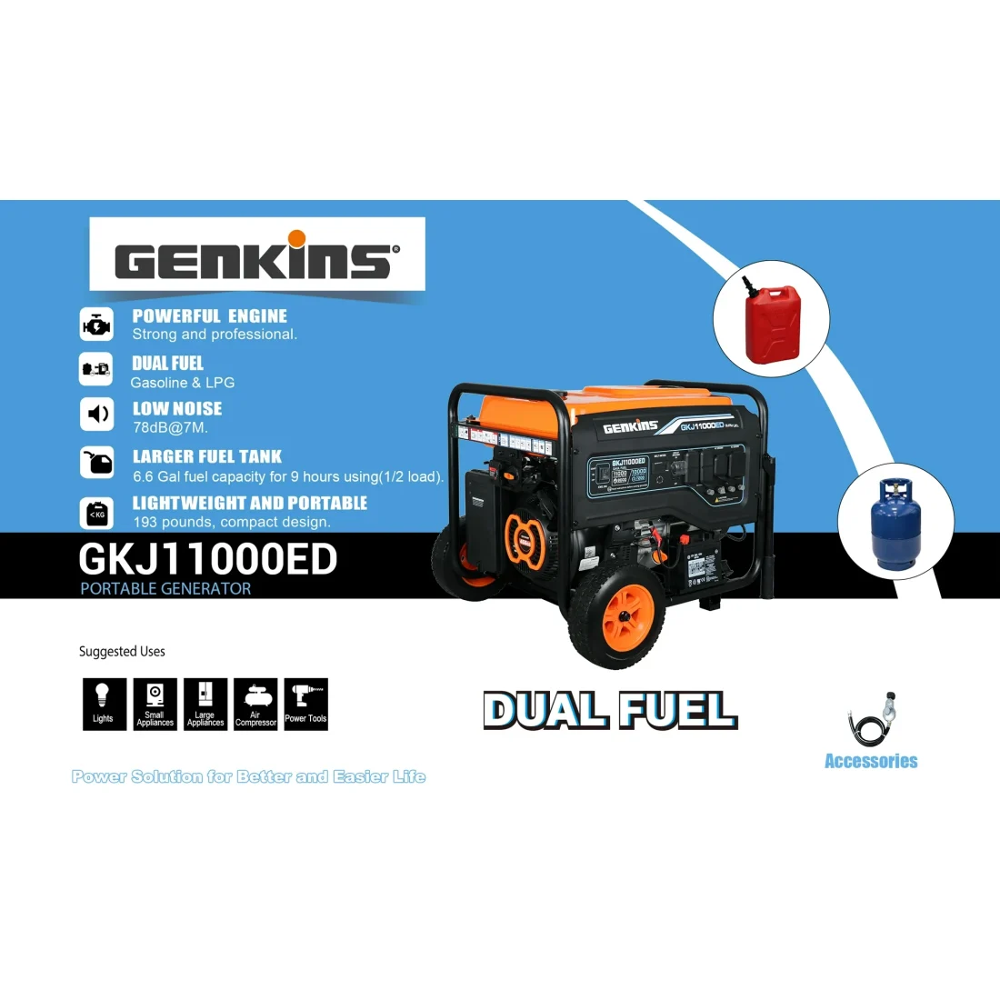 11000 Watt Dual Fuel Portable Generator Home Back Up, Emergercy - Image 4
