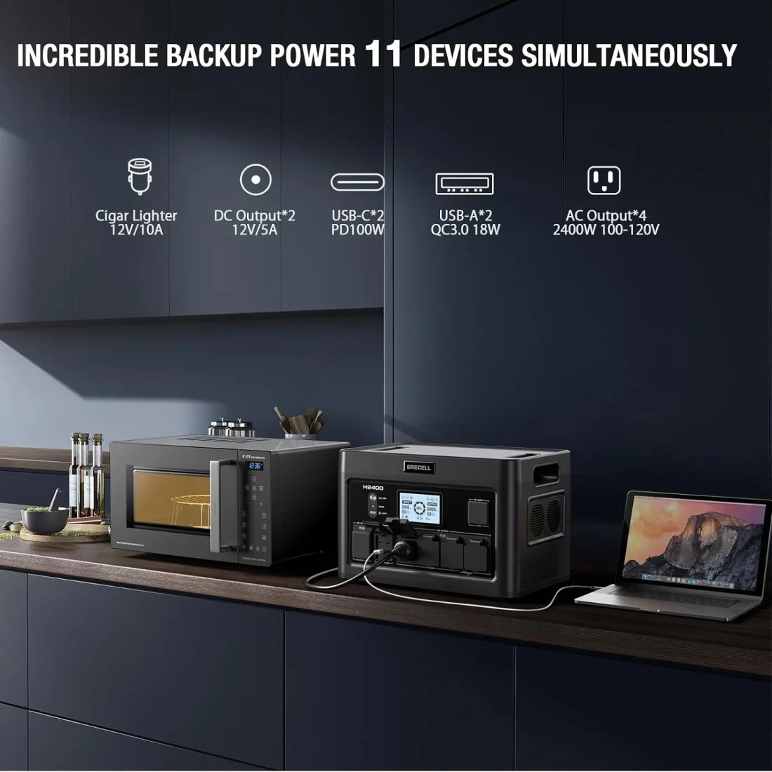 GRECELL 2400W Continuous / 4800W Peak Portable Power Station - Image 6