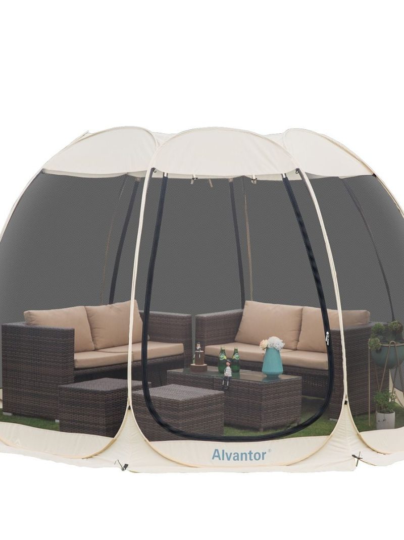 Alvantor Screen House Room Camping 12'x12' Beige Instant Canopy