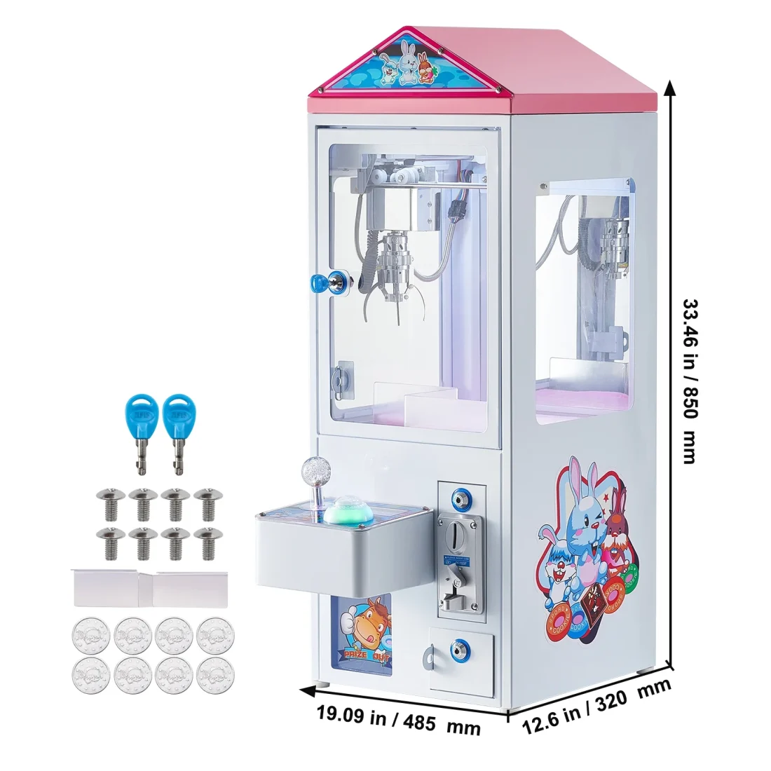 SKYSHALO Mini Claw Crane Machine 110V Metal Case Bar Candy Toy Catcher Shake-proof (3.7) - Image 7