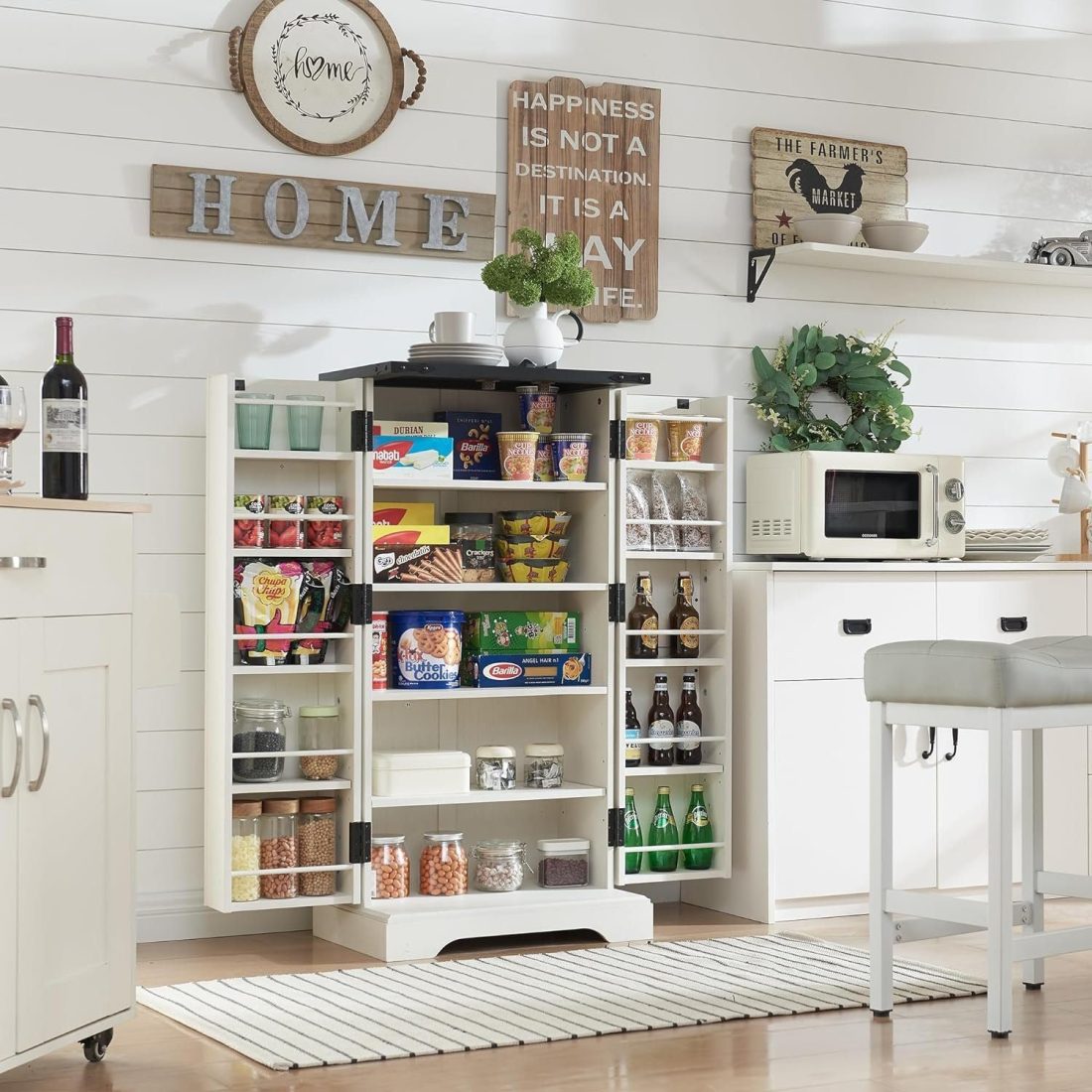 Premium Rustic Wood Pantry Cabinet – Bespoke Farmhouse Storage Solution with Adjustable Shelves & Magnetic Doors - Image 3