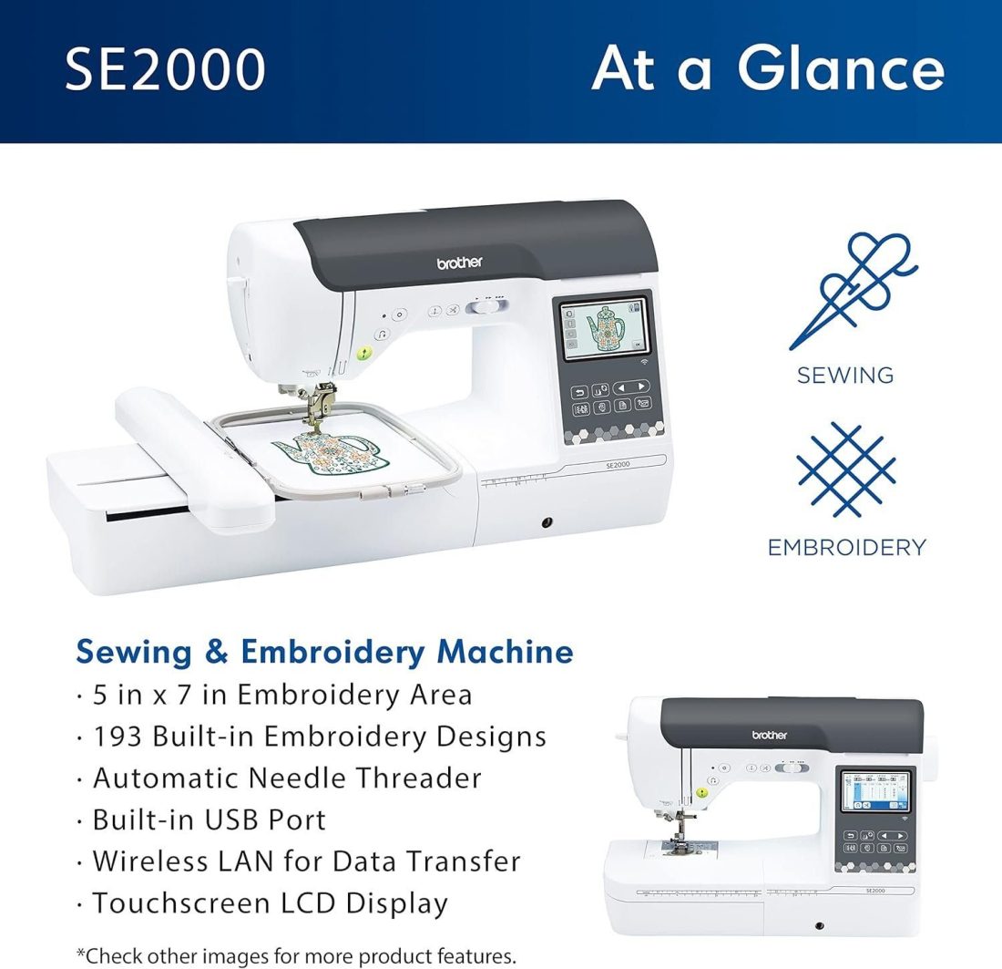 Brother SE2000 Computerized Sewing + Embroidery Machine w/ WiFi - Image 2