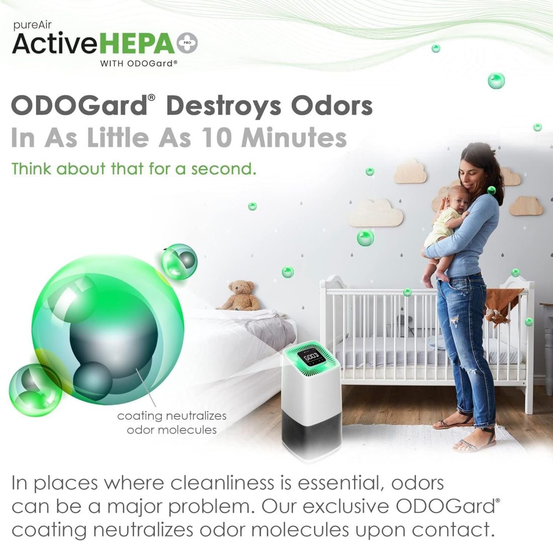 Greentech Environmental pureAir Active HEPA+ Pro with ODOGard – Odor Eliminator and Air Purifiers - Image 3