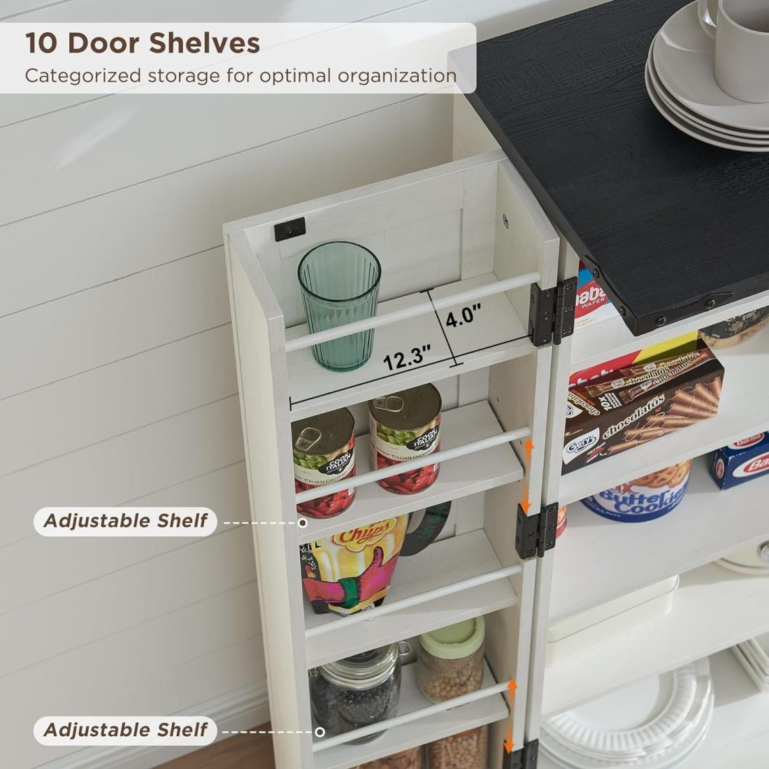 Premium Rustic Wood Pantry Cabinet – Bespoke Farmhouse Storage Solution with Adjustable Shelves & Magnetic Doors - Image 5