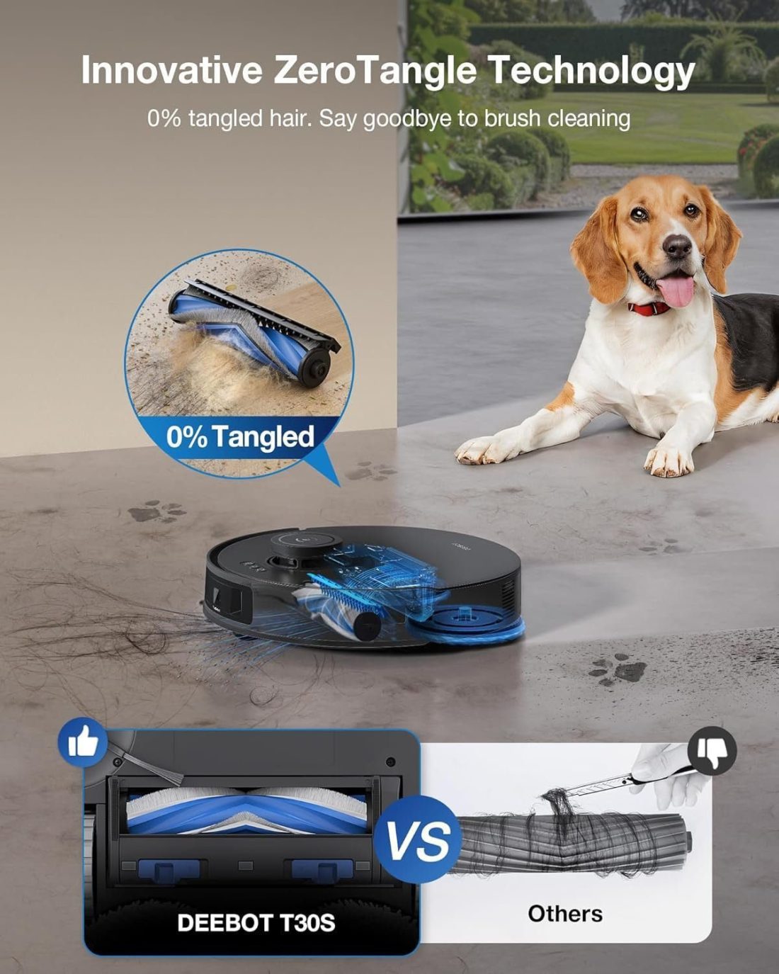 ECOVACS DEEBOT T30S Robot Vacuum and Mop, 11000Pa, ZeroTangle Technology - Image 4