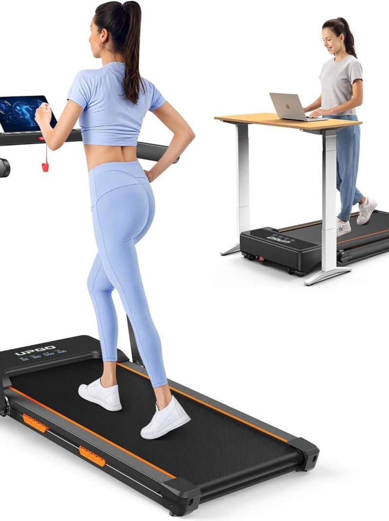 Walking Pad Treadmill with Auto Incline, 9% Incline Treadmill with 3 Slopes, 300LBS Weight Capacity Under Desk Treadmill for Home/Office