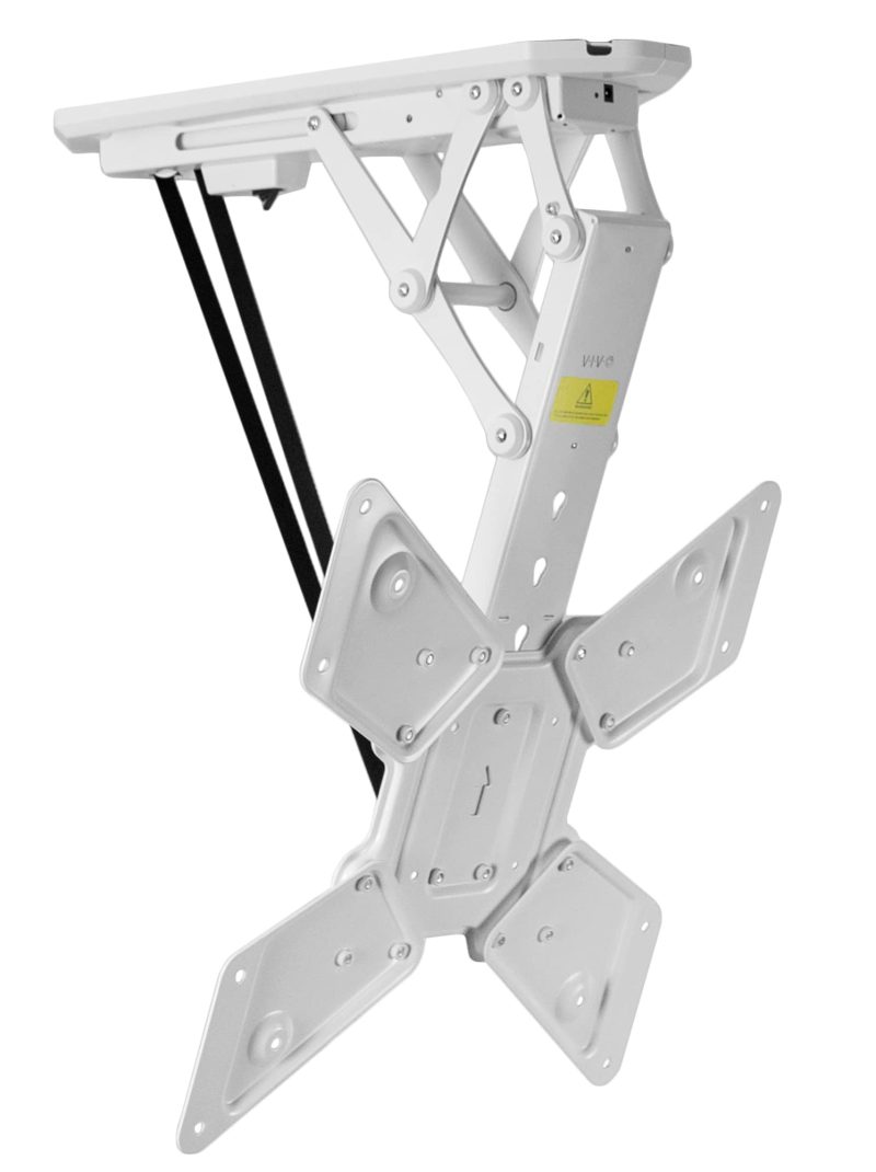 VIVO Electric Ceiling TV Mount for 23 to 55 inch Screens, Flip Down Motorized Pitched Roof VESA Mount, White, MOUNT-E-FD55W