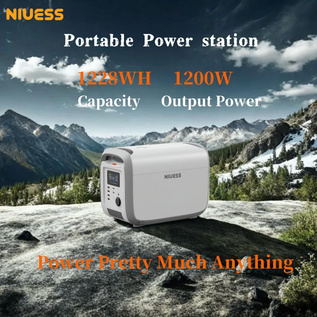 NE-1200 1228WH Portable Power Station with 400W Solar Panel 384000mah Lifepo4 battery w/ 4 1200W - Image 5