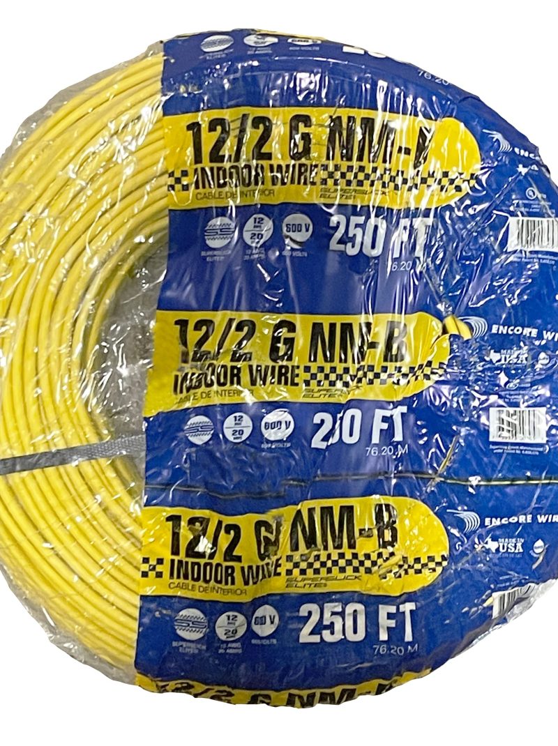 Unbranded* 250-Ft Roll 12-2 AWG NM-B Gauge Indoor Electrical Copper Wire Ground Cable, WHITE (/2)