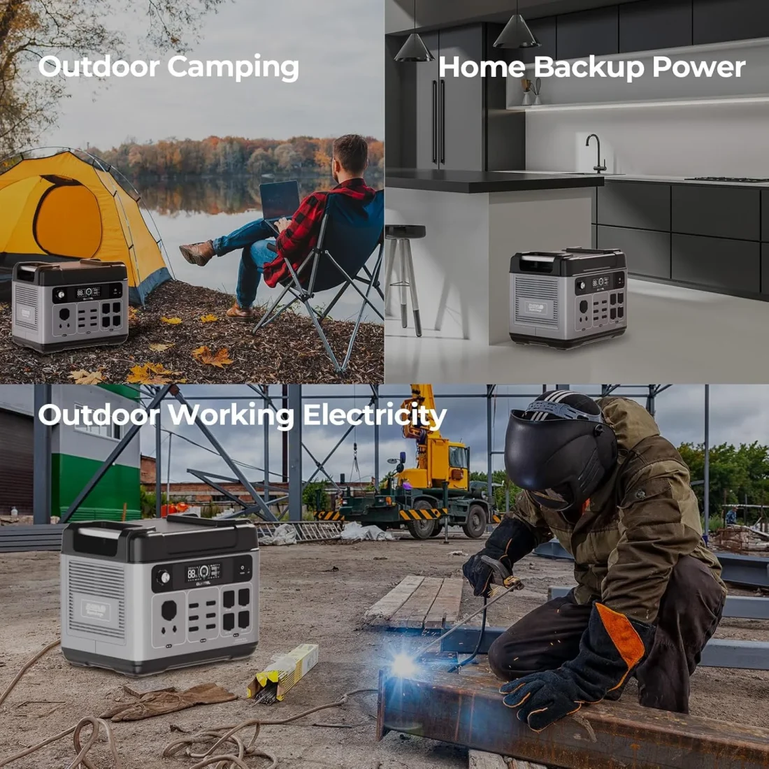OUKITEL P2001 Plus 2400W Power Station with 200W Solar Panel, 2048Wh Solar Generator - Image 7