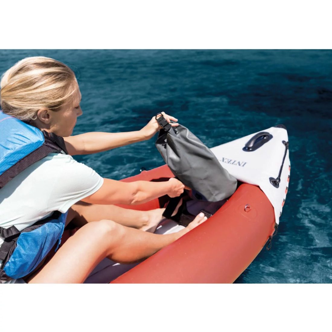 Intex 2 Person Vinyl Kayak w/ Oars & Pump & 2-Person K2 Kayak w/ Oars Air Pump - Image 6