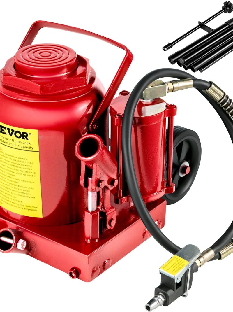 VEVOR Air Hydraulic Bottle Jack 50 Ton Bottle Jack 110231lbs Air Jack Rugged Steel Construction Heavy Duty for Auto Truck RV Repair Lift Tools