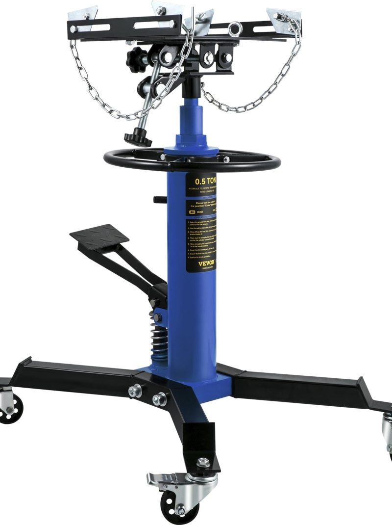 VEVOR Transmission Jack 1100 lbs 2-Stage Hydraulic High Lift Vertical Telescopic,Blue