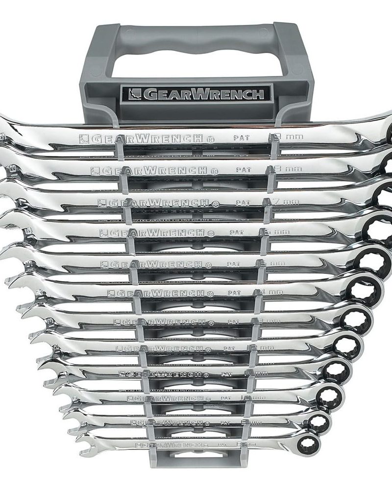 GearWrench 85098 12-Piece Metric XL Combination Ratcheting Wrench Set