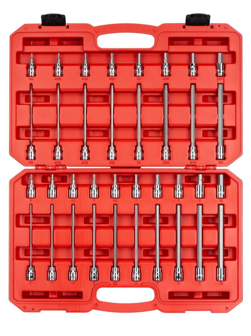 TEKTON 3/8 Inch Drive Hex Bit Socket Set, 36-Piece (1/8-3/8 in., 3-10 mm) | SHB91304