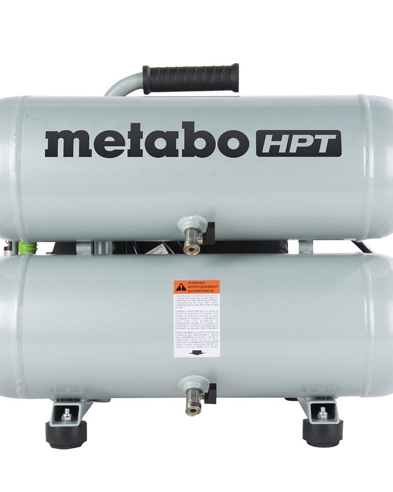 Restored Metabo HPT EC99SM 2 HP 4 Gallon Oil-Lube Twin Stack Air Compressor (Refurbished)