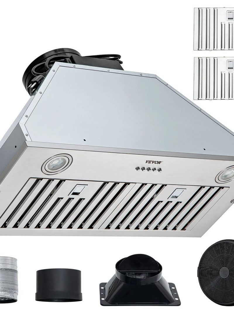 ZGBY 30" Built-In/Insert Range Hood 800Cfm 3-Speed Exhaust Fan Kitchen Stove