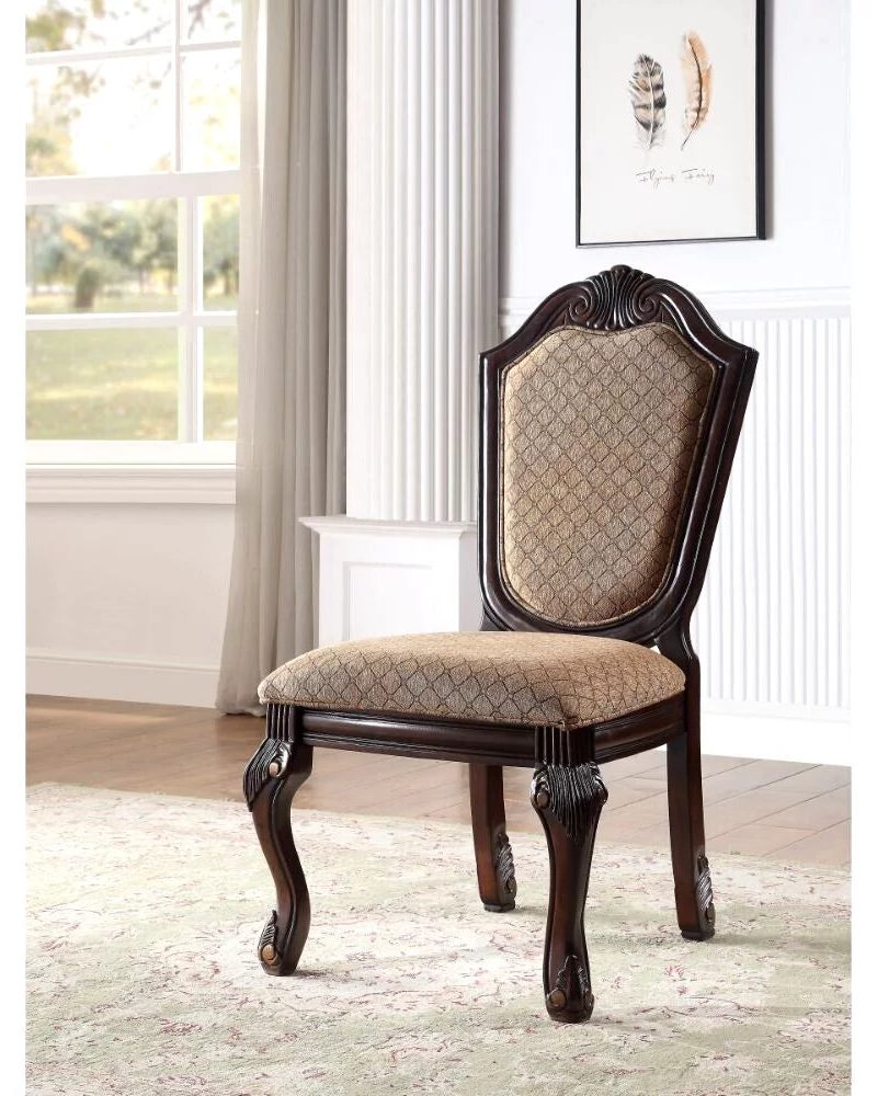 Formal Traditional Espresso Finish Dining Side Chairs 2pc Set Wooden Frame Chair Padded Seat Back Furniture