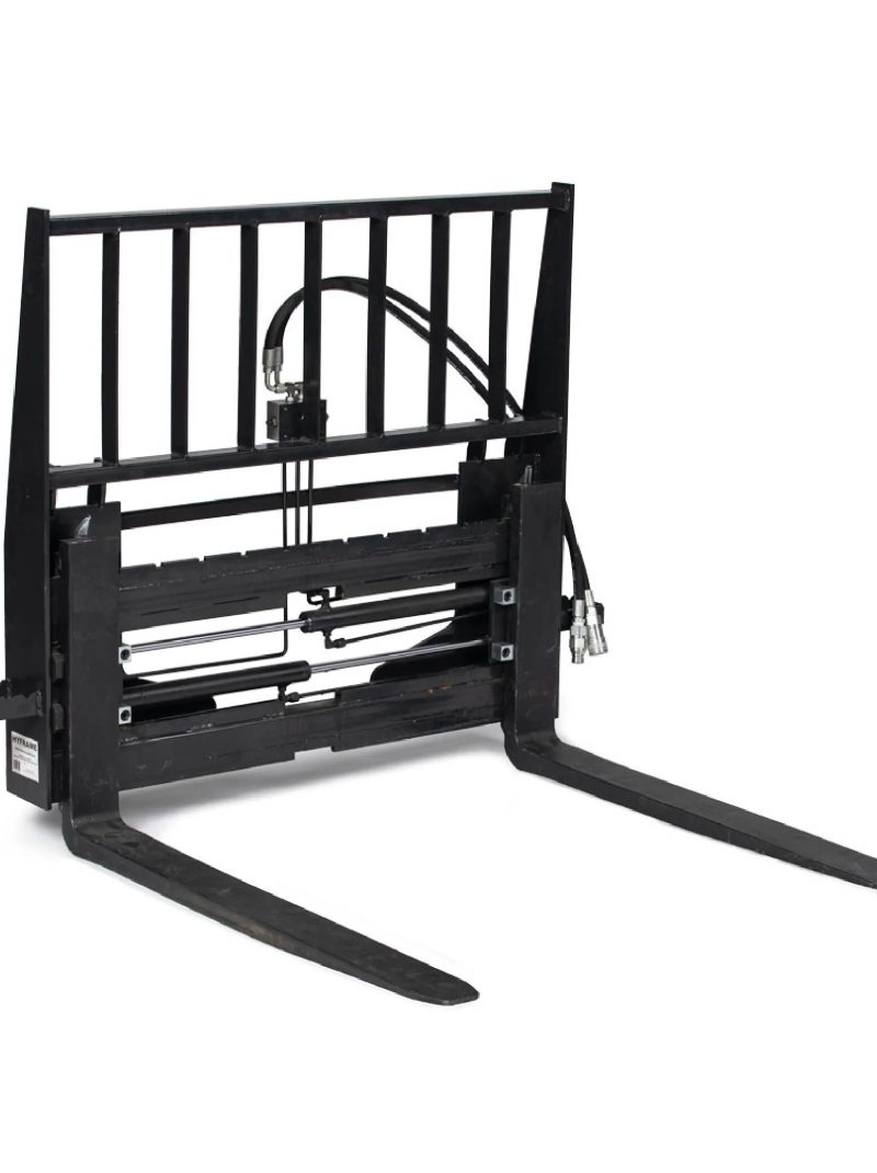 Titan Attachments Standard Series Adjustable Hydraulic Sliding Skid Steer Pallet Fork Attachment with 48in Fork Blades, 4,000 LB Capacity