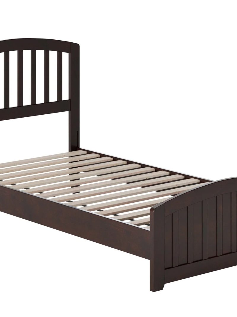 AFI Quincy Twin Solid Wood Low Profile Platform Bed with Matching Footboard, Espresso