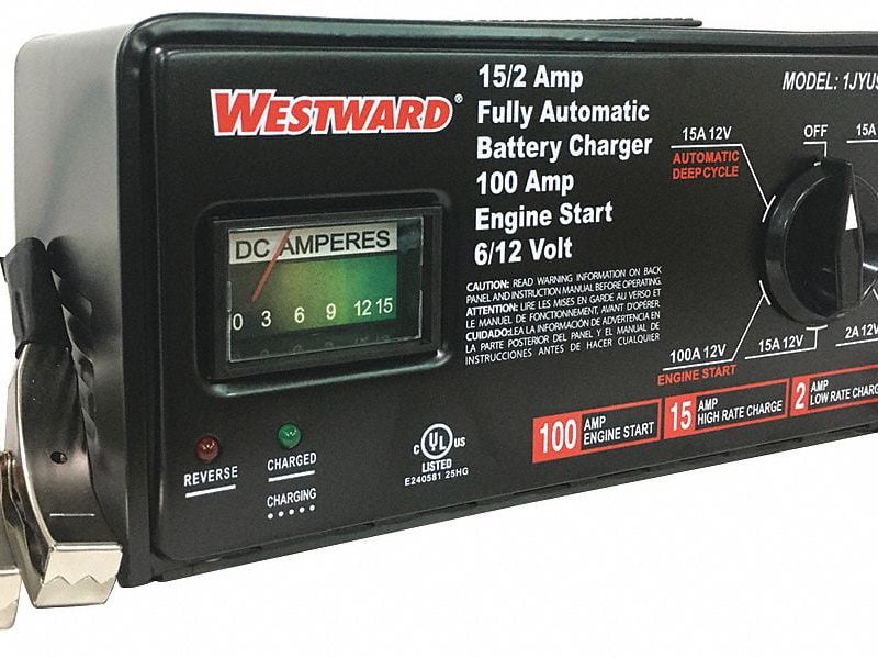 Westward Battery Charger,6/12V (A),100 A Start 1JYU9