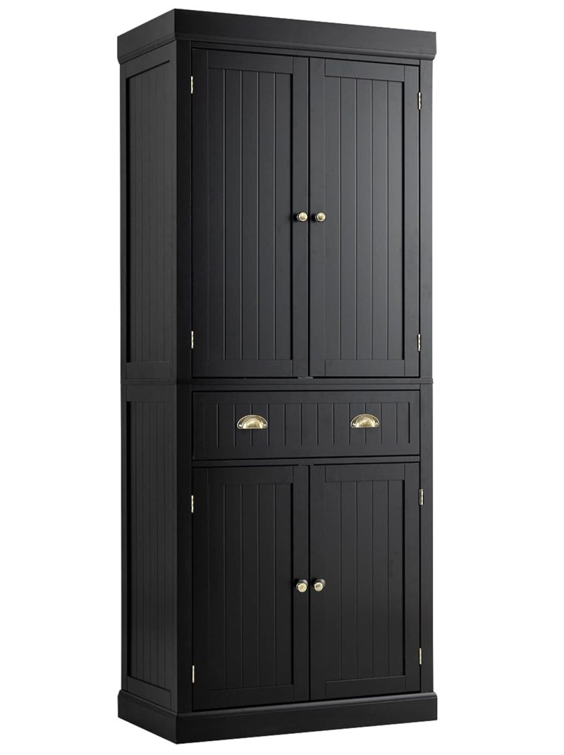 Tangkula Freestanding Cupboard Traditional Adjustable