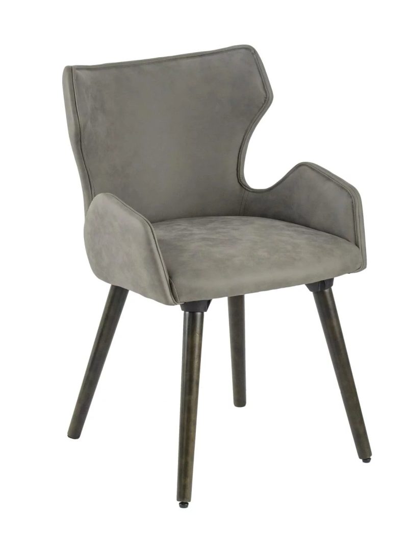 A & B Home Set Of 2 Dining Chair With Dark Brown And Gray Finish 49809-GRAY-DS