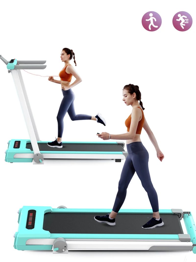 FYC 2 in 1 Under Desk Treadmill - 2.5HP 265LBS Capacity Foldable Folding Electric Running Walking Machine Easy Use and Store for Home and Office, Space Save, Easy Installation (Green)