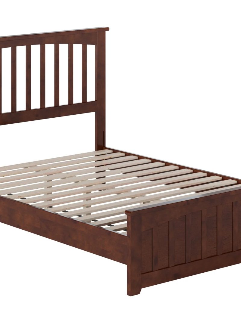 AFI Becket Full Solid Wood Low Profile Platform Bed with Matching Footboard, Walnut