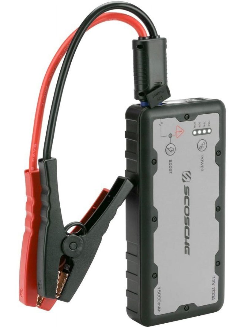 Scosche PBJ700-1 PowerUp 700 Portable Car Jump Starter with 15,000 mah 700A Portable Battery, Dual USB Ports and Built-in LED Flashlight