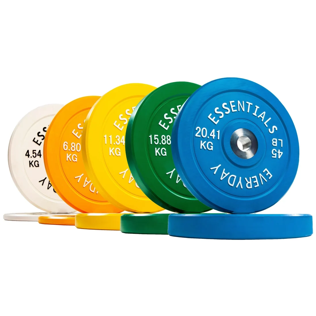 BalanceFrom Olympic Bumper Plate Weight Plate with Steel Hub, Color Coded, 260 lbs Set - Image 3