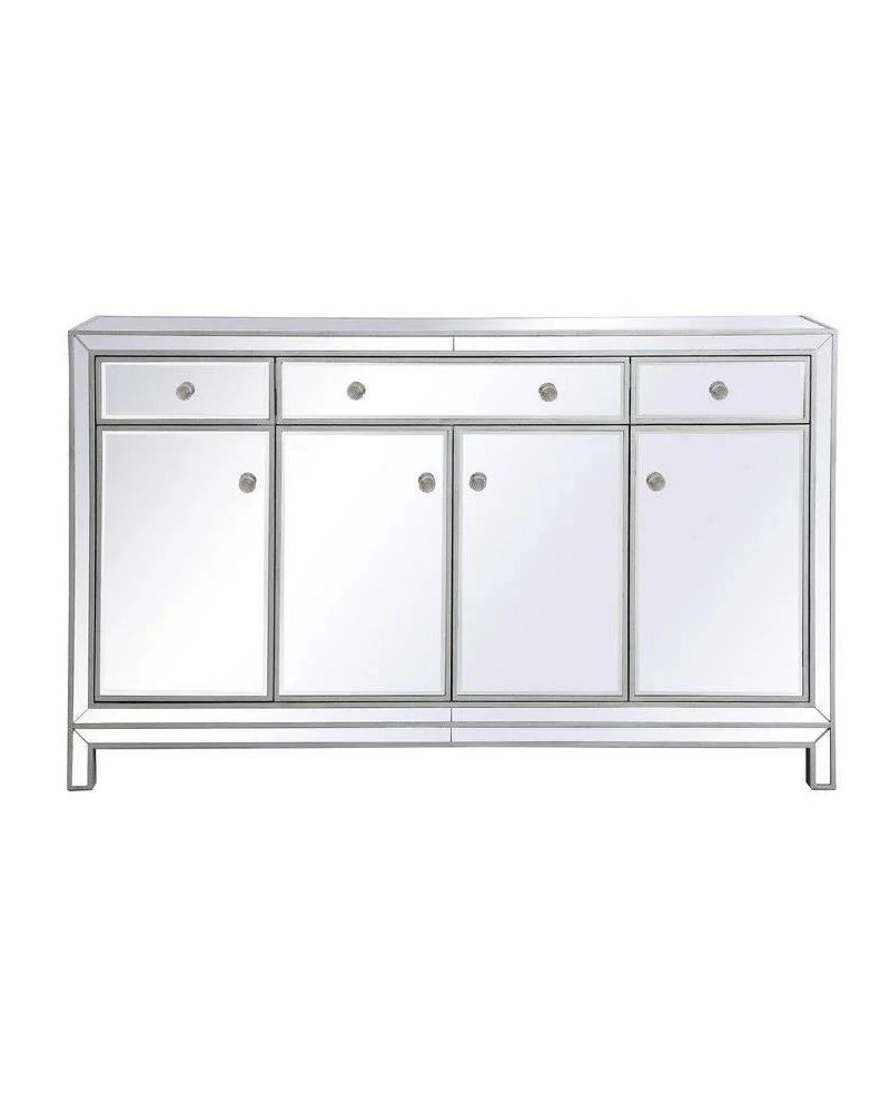 Mirrored Credenza in Modern Style-36 inches Tall and 15.75 inches Wide-Antique Silver Finish Bailey Street Home 779-Bel-5046497