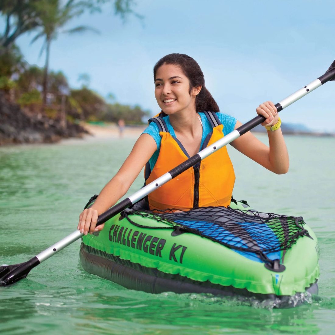 Intex Challenger K1 1 Person Inflatable Sporty Kayak w/Oars & Pump (2 Pack) - Image 6