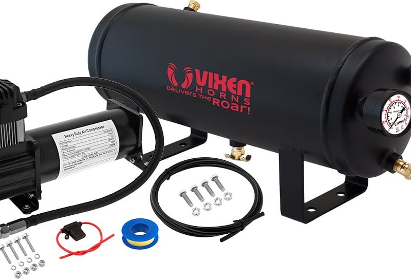 Vixen Horns 1.5 Gallon (5.6 Liter) Train/Air Horn Tank with 200 PSI Compressor Onboard System/Kit 12V VXO8315B
