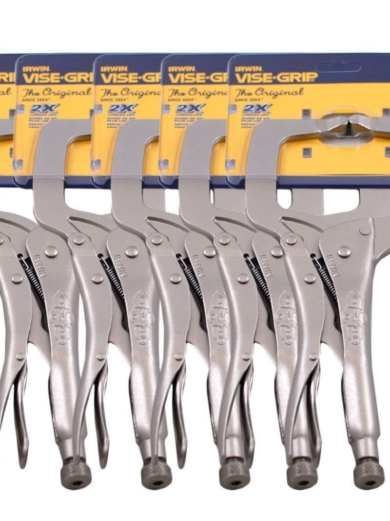 IRWIN Vise Grip 11R 11" C Clamp Locking Regular Tip Easy Release Pliers (5 PACK)