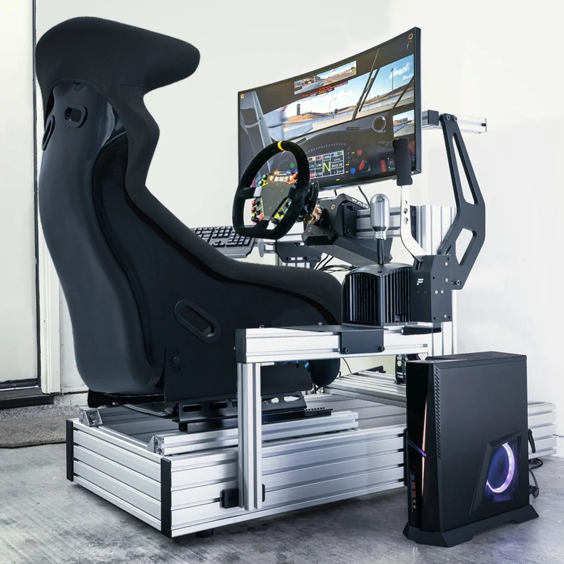 MoNiBloom Racing Bucket Seat, Racing Simulator Game Seat with Adjustable Slide, Racing Seat for Racing Simulator Cockpit Wheel Stand, Black - Image 4