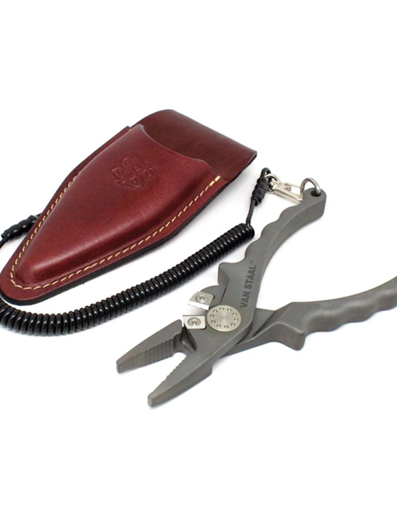 Van Staal Titanium Pliers with Leather Sheath and Lanyard