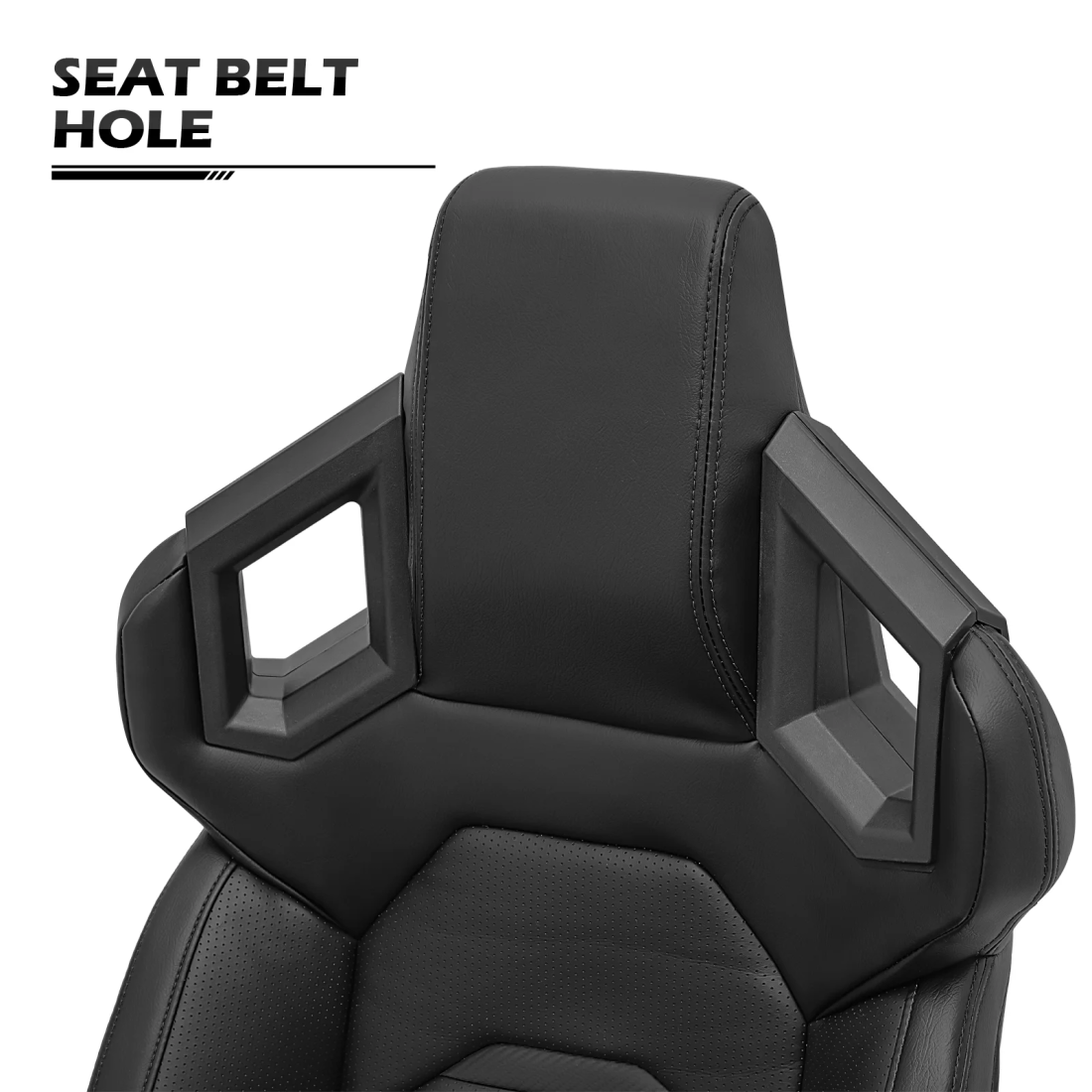 MoNiBloom Ergonomic Racing Seat, Racing Simulator Game Seat with Adjustable Slide, Leather Racing Seat for Racing Simulator Cockpit, Black - Image 11