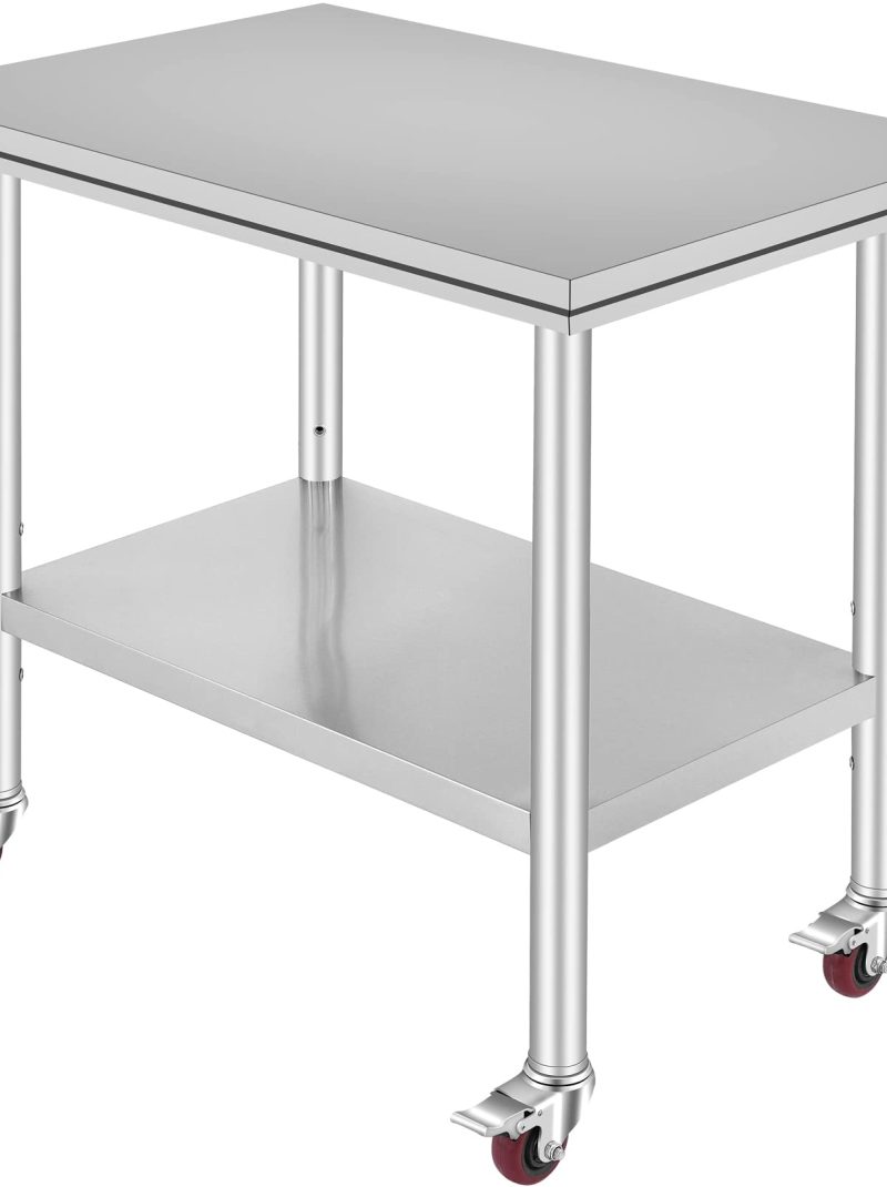 Mophorn Stainless Adjustable Commercial Worktable