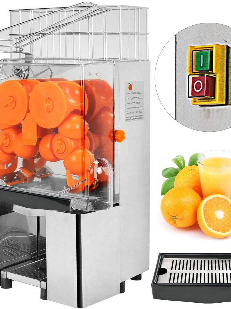 VEVOR 120W Commercial Orange Juicer Machine Automatic Juice Squeezer Extractor
