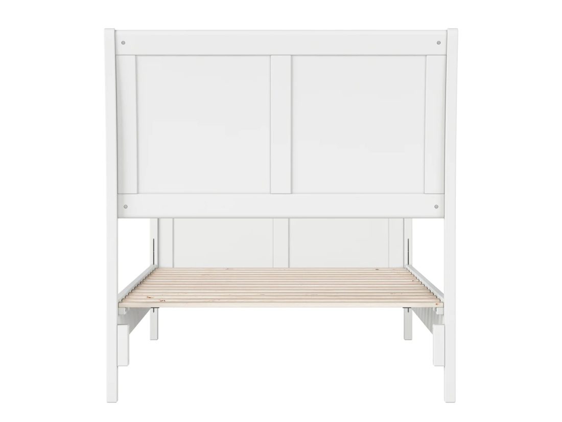 AFI Valencia Twin Wood Low Profile Sleigh Platform Bed with Matching Footboard, White - Image 11