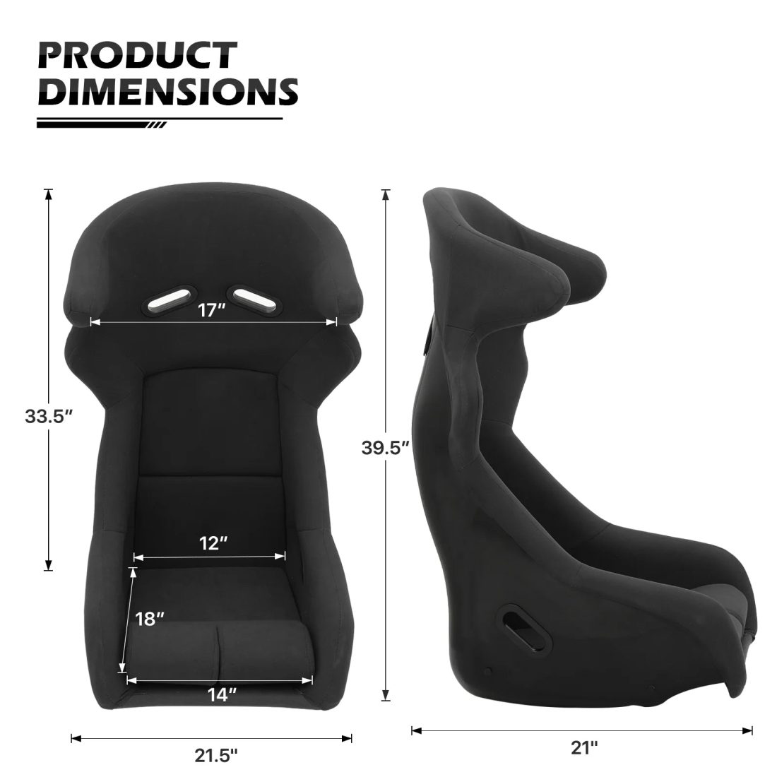 MoNiBloom Racing Bucket Seat, Racing Simulator Game Seat with Adjustable Slide, Racing Seat for Racing Simulator Cockpit Wheel Stand, Black - Image 5