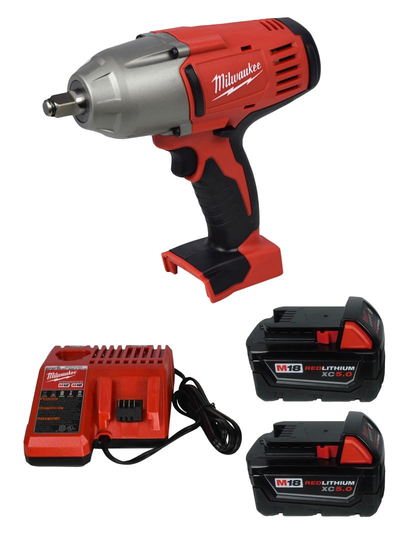 Milwaukee M18 1/2" 18V High-Torque Impact Wrench 2663-20 with 5Ah Battery & Charger