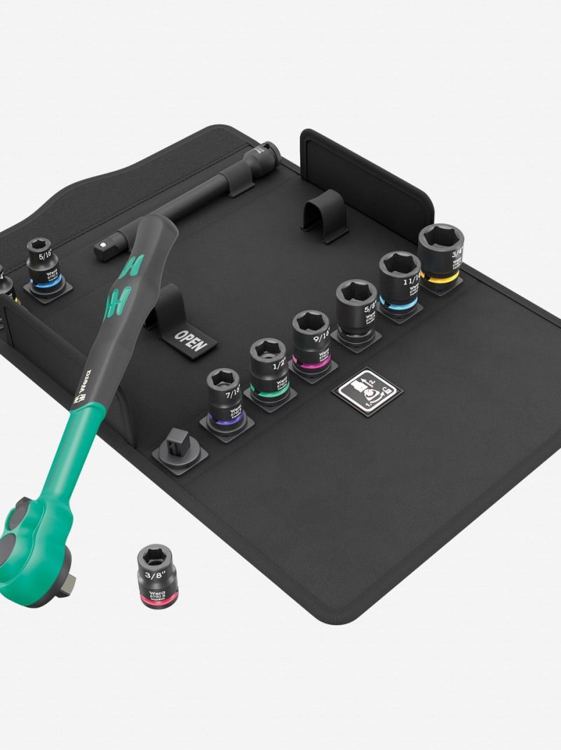 Wera 005531 8100 SB 13 Zyklop Comfort Ratchet set, Reversible, 3/8" Drive, Imperial, 11 Pieces